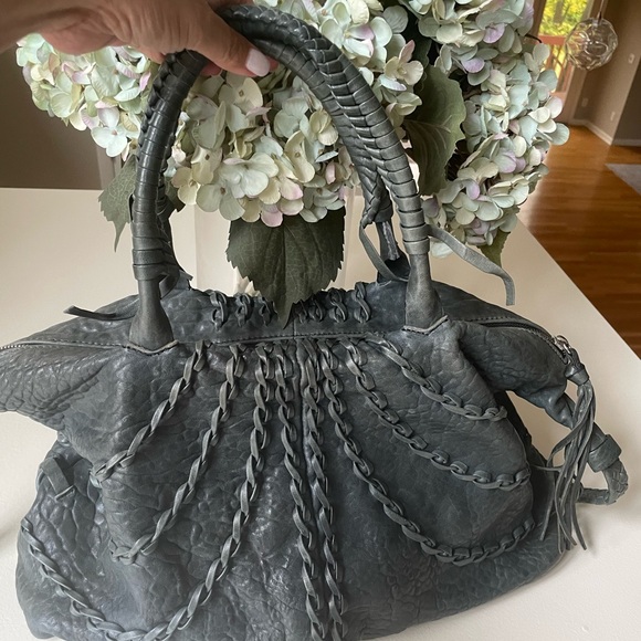 Handbags - Italian leather hand bag. Soft blue hue.